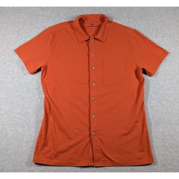 The‎ Normal Brand Men Shirt Medium Active Puremeso Button Up Polo Short Sleeve - Picture 1 of 10